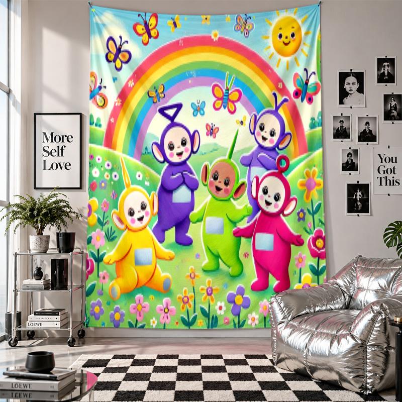 Wall TapestryTeletubbies Art Hanging Cloth Decorative Background Cover for Room Decoration