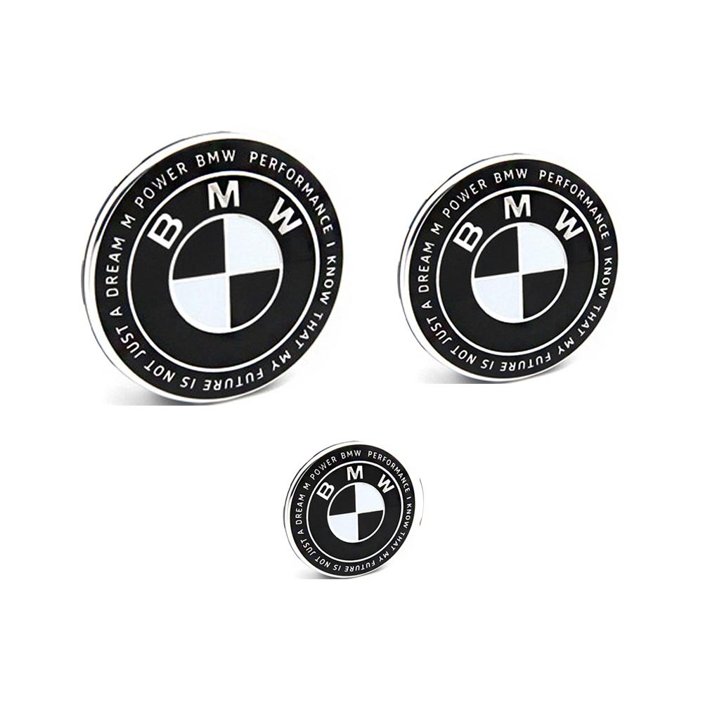 ljqvz9 3Pcs ABS 45mm/74mm/82mm car Front Hood Emblem Trunk Rear badge steering wheel cover Stickers Accessories for mini BMW X3 X4 E36