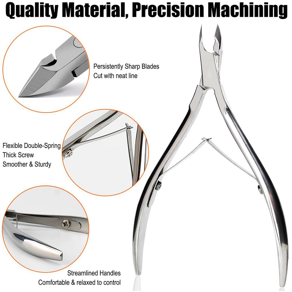 Cuticle Trimmer kit, Super Sharp Dead Skin Clipper, Labor-saving Cuticula Remover for Fingernail Toenail, Manicure Pedicure