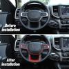 Steering Wheel Cover Trim Decor Frame For Dodge Ram 1500 2018+ Red Carbon Fiber