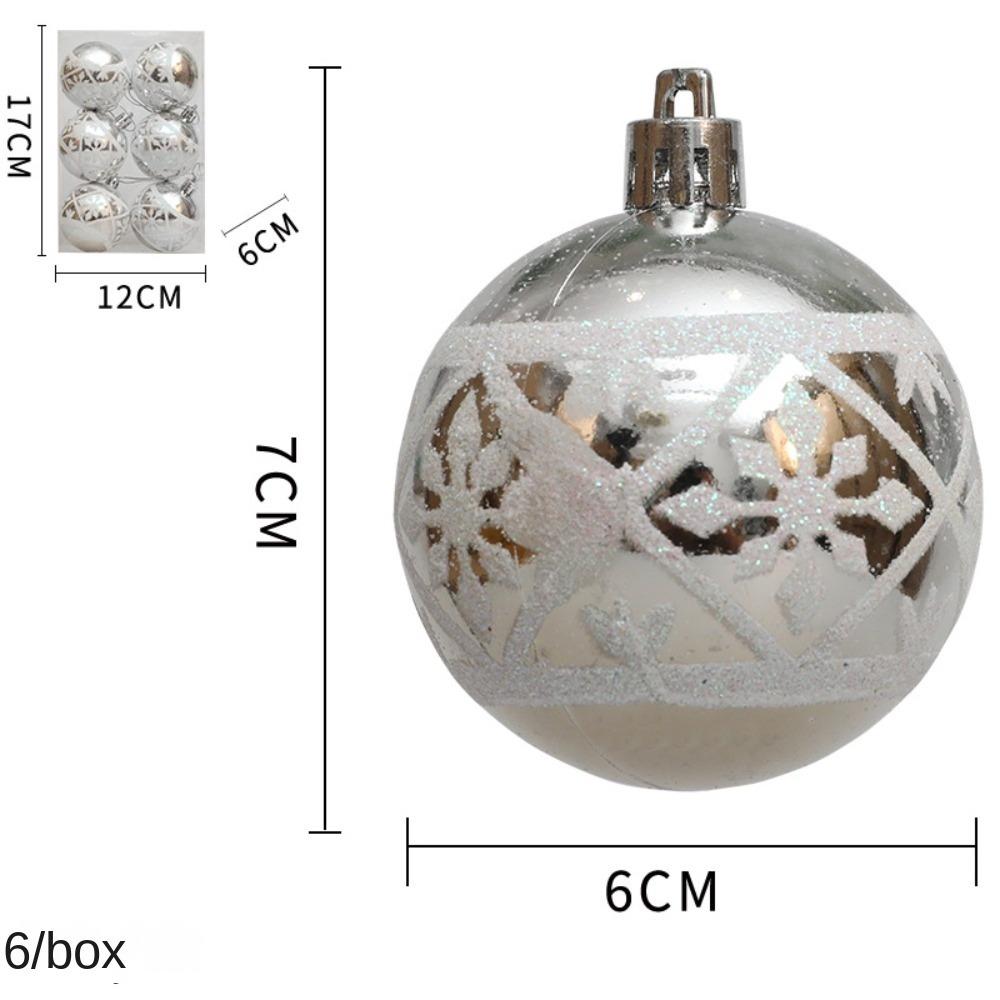 6 шт./коробка Гальванизированный пластиковый шар Рождественское украшение для елки Пластиковые рождественские украшения