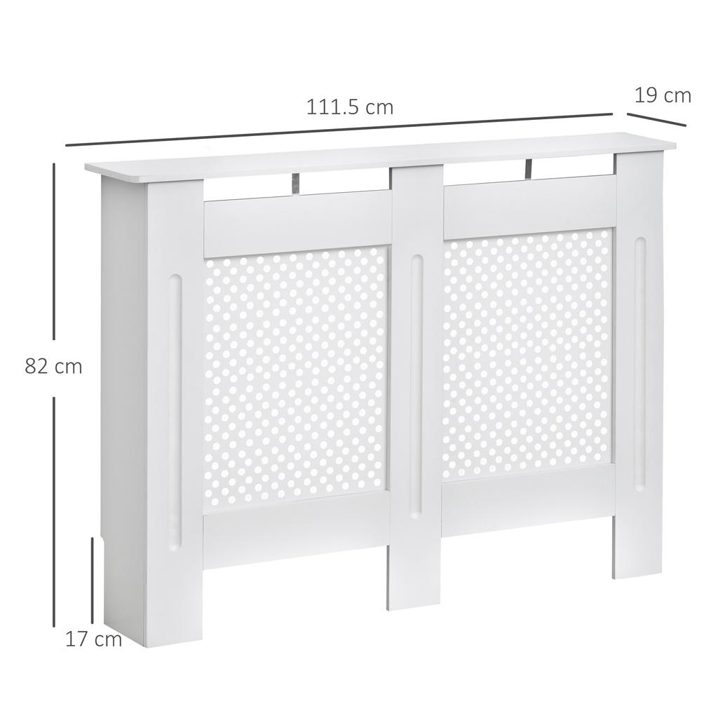 Modern MDF Radiator Grill Cover for Home and Office, 111.5x82x19 cm, White