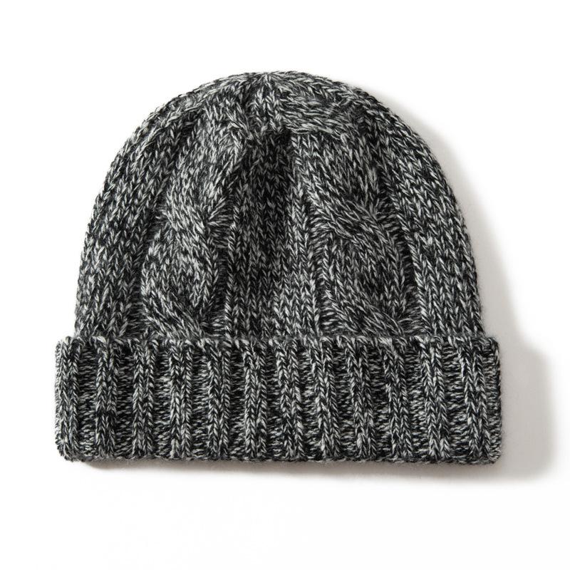 Cashmere hat winter thickened men's and women's cashmere cap knitted headgear cold cap versatile twist outdoor riding cap