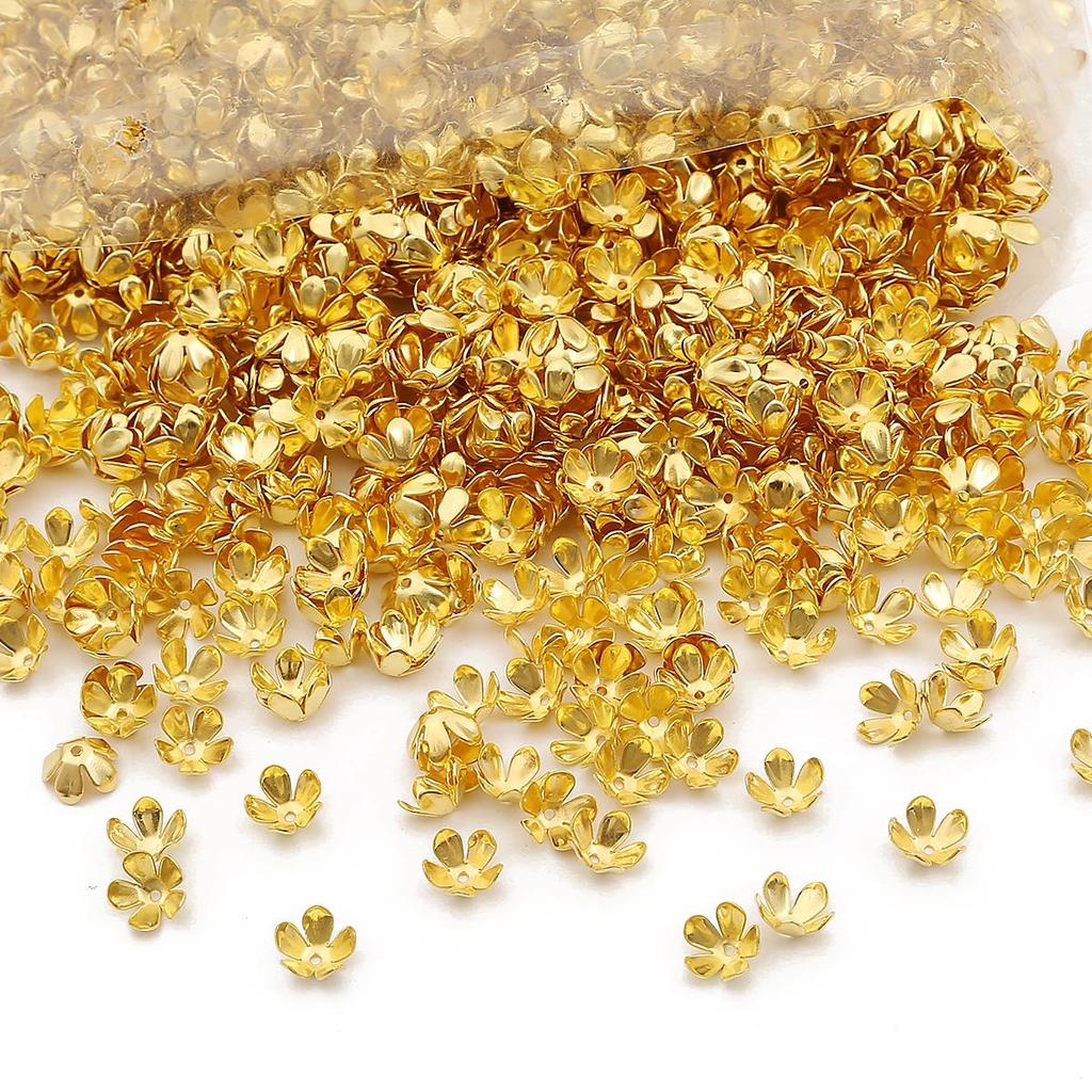 10pcs/Lot Iron Flower Bead End Caps Charms Bead Cups For Jewelry Making Findings DIY Bracelet Necklace Accessories