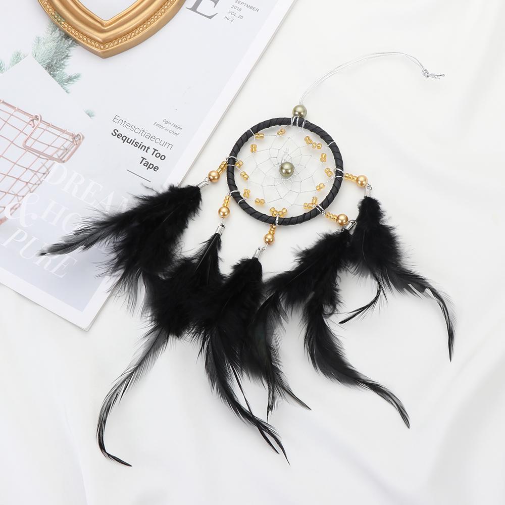 Небольшой настенный декор для дома, ручная работа, ловцы снов, колокольчики, перья, подвеска для салона автомобиля, вид сзади