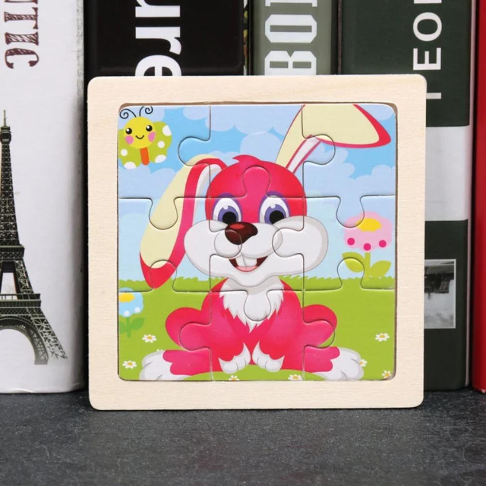 Детские игрушки 3D деревянный пазл 11x11см мультяшное животное транспорт мозаика деревянные пазлы игрушки развивающие игрушки Монтессо для детей