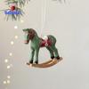 Рождественский кулон в стиле ретро, ​​милый цветной 3D мультяшный лошадка-качалка, подвесное украшение из смолы для рождественской елки