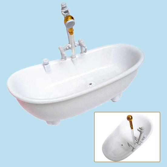 Электрическая ванна для кукол, изысканная, издающая звуки воды, портативная миниатюрная ванна для ванной комнаты кукольного домика для кукол 1/6