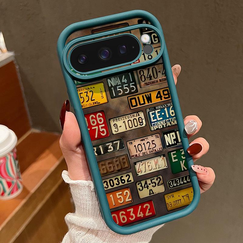 Ретро номерной знак TPU чехол для Google Pixel 10 8 7 Pro Pixel 10 9 Pro XL Ударопрочный силиконовый чехол для Google Pixel 9A 7A 8A