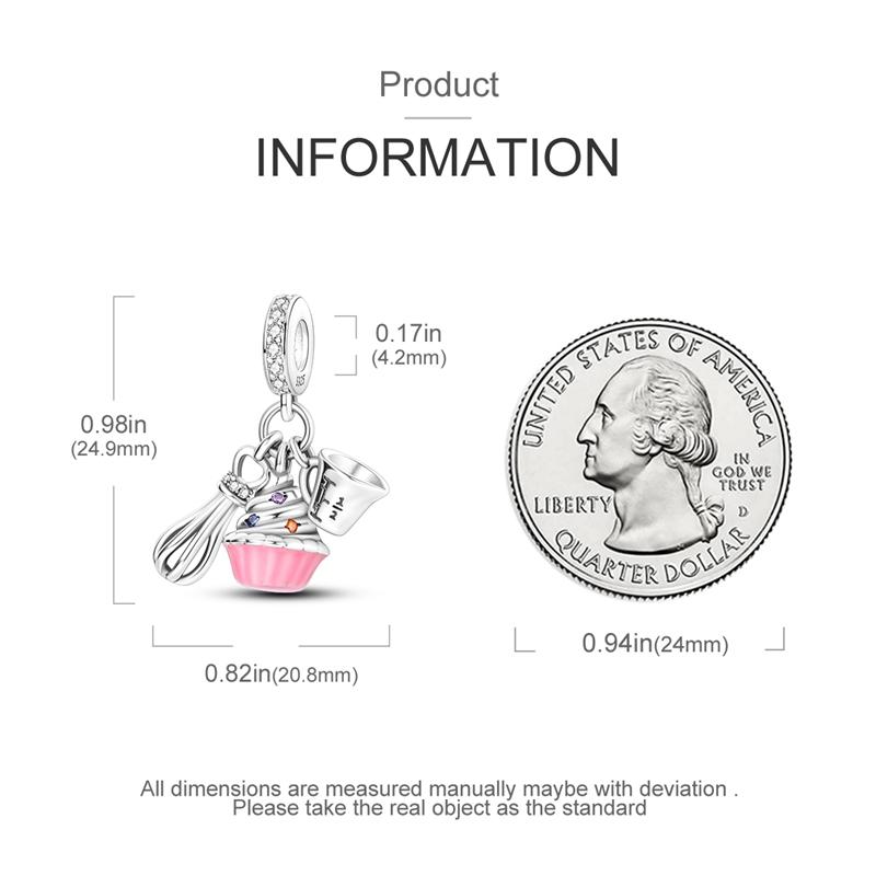 Розовый Торт Подвески для Выпечки Медь Оригинальные Бусины Подходят для Оригинальных Шармов Браслет Бусины Ювелирные Изделия Сделай Сам Подарки для Женщин