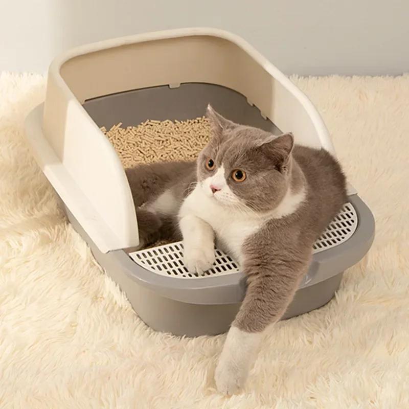 Кошачий лоток съемный полузакрытый лоток для кошачьего туалета переносной туалет-горшок для домашних животных для кролика средней и большой кошки мелких животных