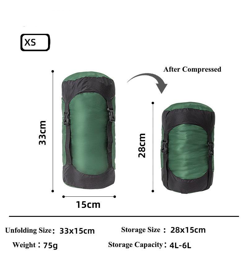 Для использования на открытом воздухе Водоотталкивающий Спальный мешок Чехол-упаковка Сжимаемый мешок для вещей Хранение в походе Сжимаемый мешок-чехол для бэкпэкинга Путешествий Пешего туризма