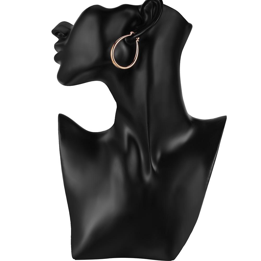 925 Sterling Silver 4 .4cm Oval Earrings High Quality 18k Gold Plated Fashion Jewelry Wedding Christmas Gift