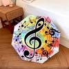 1 шт. Автоматический складной зонт - Узор с музыкальными символами, Портативная и складная конструкция с 8 спицами, Рождественские и Новогодние подарки