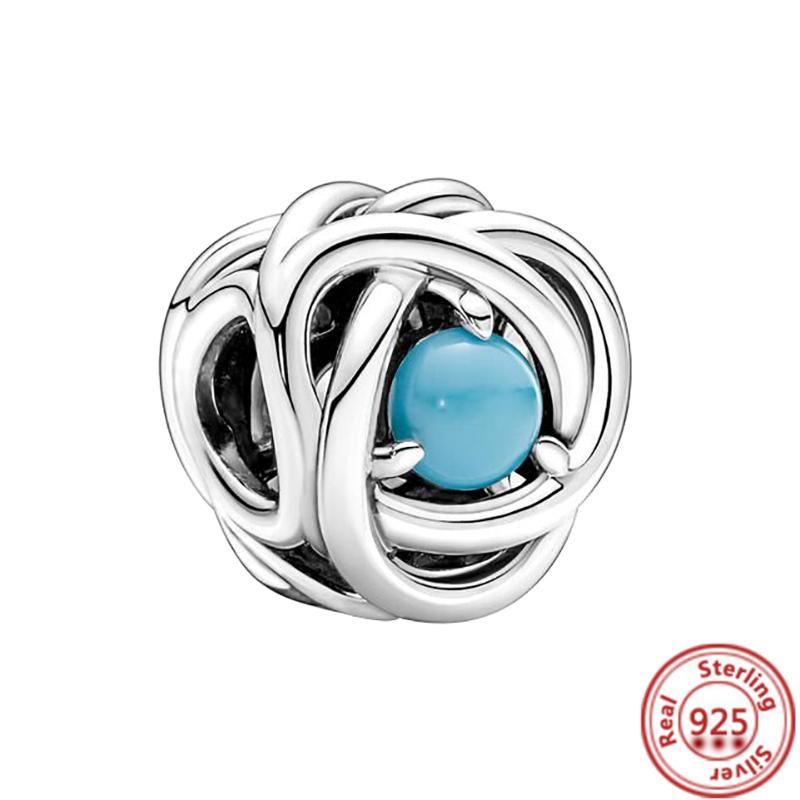 Новый 12 Созвездие Месяца Цвет Вечности Круг Подвеска Подходит Оригинальные Подвески Браслет Из Бисера Стерлингового Серебра 925 DIY Ювелирные Изделия