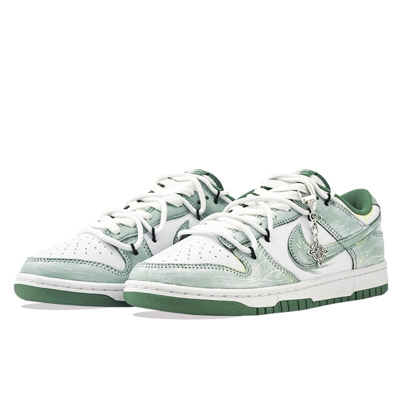 Nike Dunk Mint Star Trail Abrasion Resistant Low top Skateboard Shoes Unisex White Green HF5441-101(Team877-)