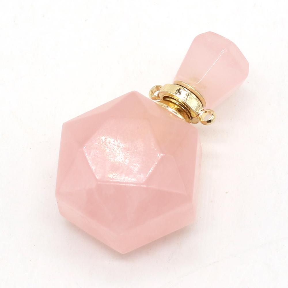 1Pc Unique Perfume Bottle Energy Natural Stone Pendant, Reiki Healing Crystal Charms for DIY Women Necklace Accessories - Jewelry Making Crafts Gifts