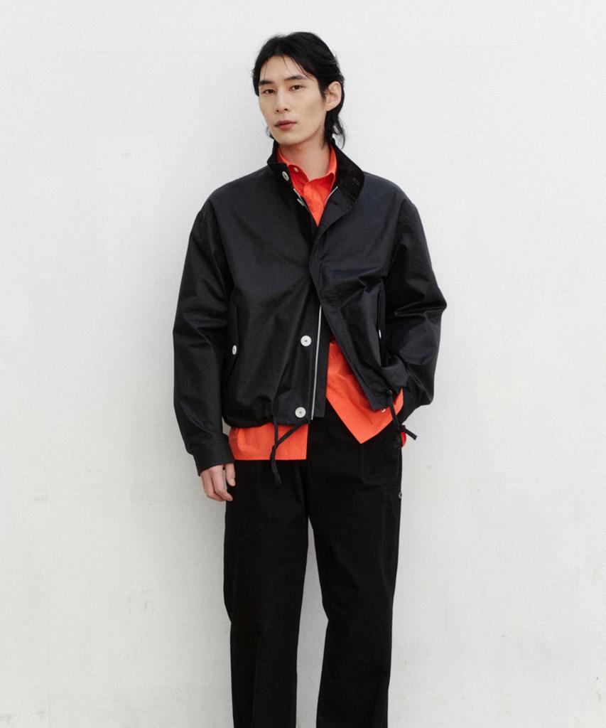 Density Coated Cotton Blouson_Black