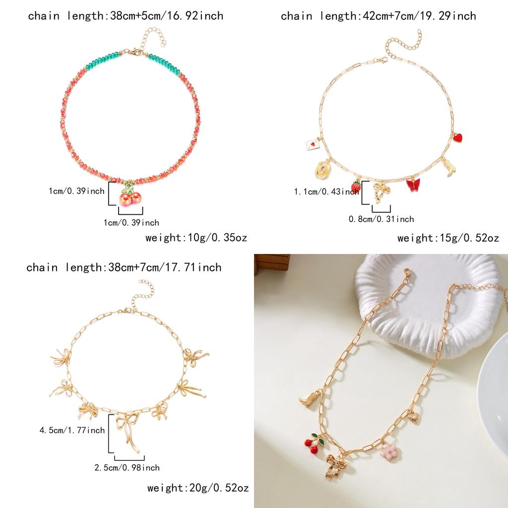 Womens Short Chain Necklace With Butterfly Bow And Pearls For Casual Beach Outfits