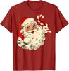 Vintage Christmas Santa Claus Face Funny Old Fashioned Xmas Unisex T-Shirt