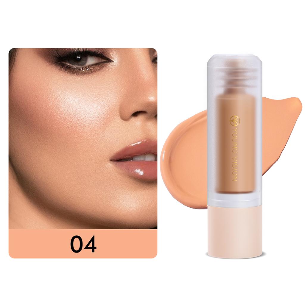 Detachable Bottom Press Liquid Foundation Matte Control Oil Full Coverage Non-removable Waterproof Face Base Makeup