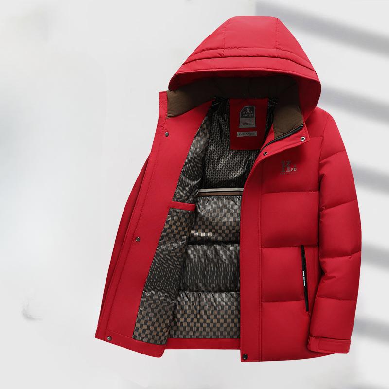 Autumn and Winter Hooded Middle-aged Business Casual Thickened Warm Cotton-padded Jacket