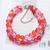 Bohemian Vacation Triple Stained Glass Bead Necklace Female Handmade Beaded Clavicle