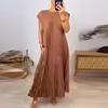2024 Autumn/Winter European & American Fashion Sleeveless Pleated Maxi Dress