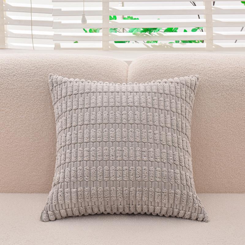 Наволочка из однотонного вельвета в полоску – жаккардовая квадратная наволочка для диванной подушки без вставки