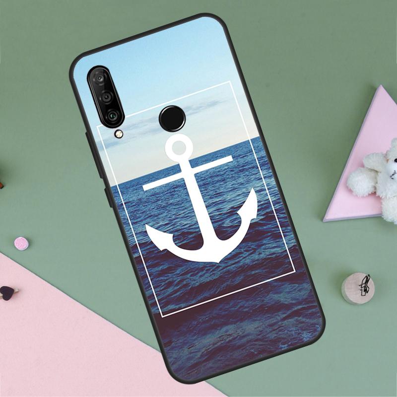 Nautical Anchor Boat Sea For Huawei Nova 12i 12s 11i 8i 7i 9 10 SE Y90 Y60 Y70 Y72 Y61 Y91 P30 P40 Lite P60 Pro Case