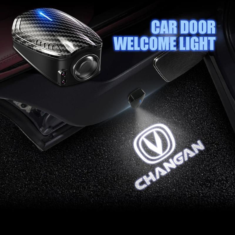 2 шт. Для Changan CS75 Plus CS35 CS15 CS95 Универсальные Беспроводные Светодиодные Проекторы Зарядки Двери Автомобиля Приветственные Огни Аксессуары