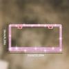 1/2pcs Bling Crystal License Plate Frame Luxury Car Frame Plate with Button Diamond Car License Plate Frame Cover for Women
