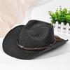 Hat Female Western Cowboy Straw Hat Sun Hat Men's Tibetan Ethnic Style Show Face Small Straw Sun Hat Wholesale