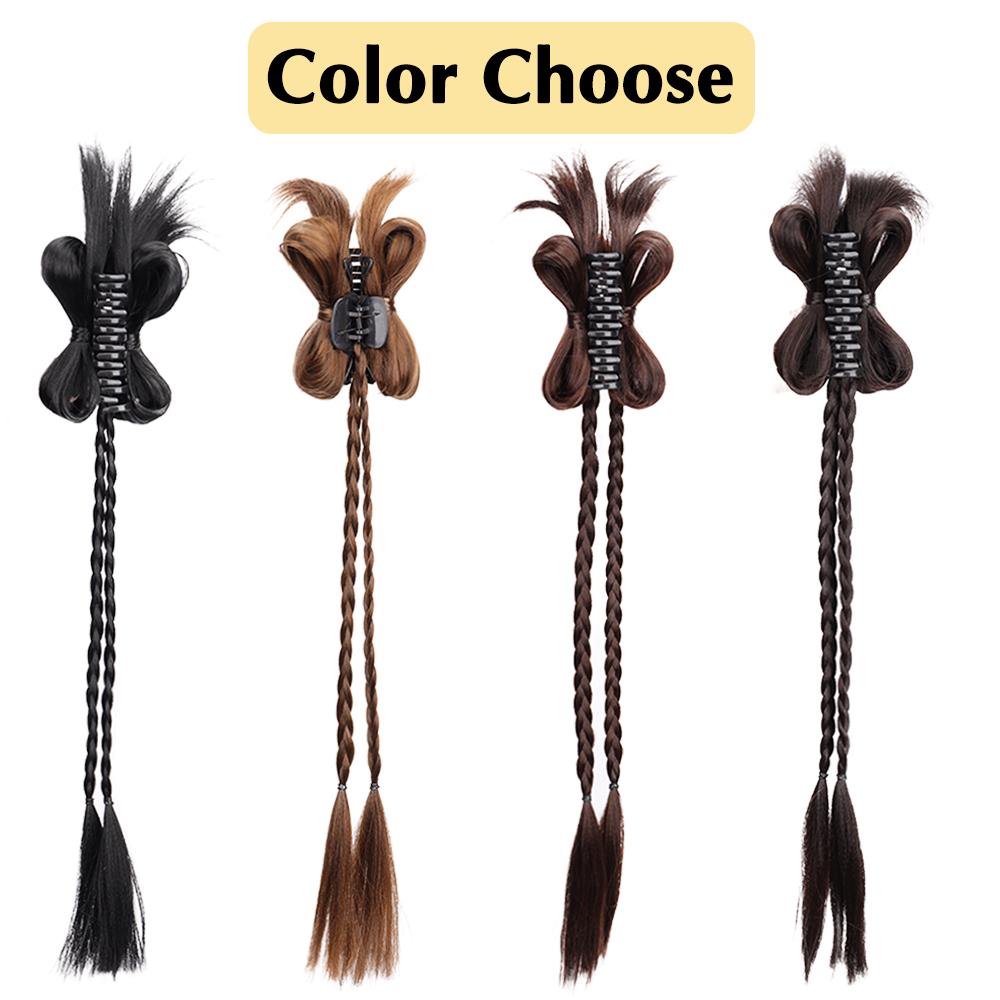 LISI HAIR 1 шт. синтетический длинный прямой конский хвостик-наращивание бабочка коготь в двух маленьких плетеных хвостиках аксессуары для волос для женщин