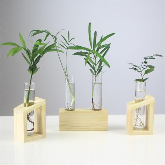 Decorative Hydroponic Tube Test Tube Vase Transparent Glass Universal Vases for Home