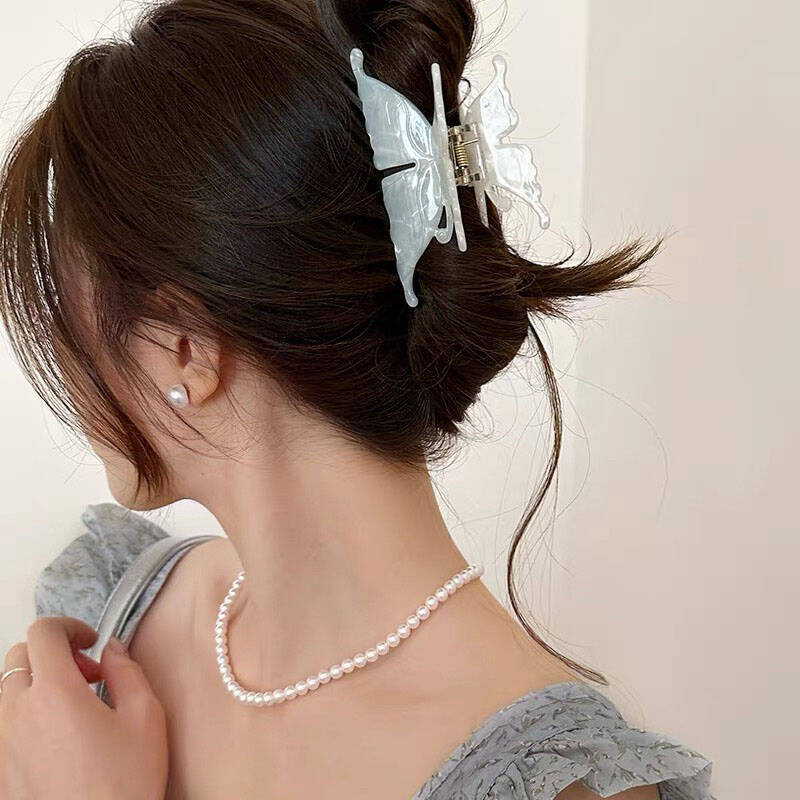 Изысканные ацетатные заколки для волос Элегантные заколки-бабочки Заколки-акулы для волос Барретты для женщин Корейский дизайн Аксессуары для волос Головные уборы Подарок