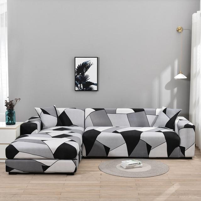 Elastic Sofa Covers for Living Room Stretch Slipcovers Sectional Couch Cover L Shape Corner Armchair Cover 1 /2 /3 /4 Seater 1pc