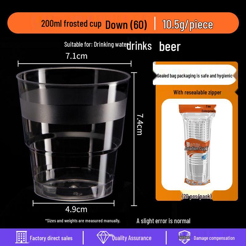 Disposable Transparent Food-Grade Plastic Cups, Thickened for Household & Reception Use