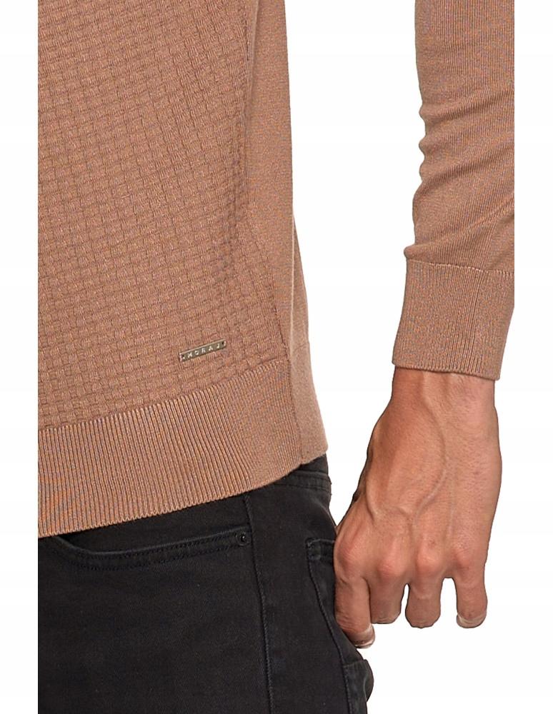 Men's Sweater Elegant Classic Viscose Fashionable Long Sleeve MORAJ XL mocca