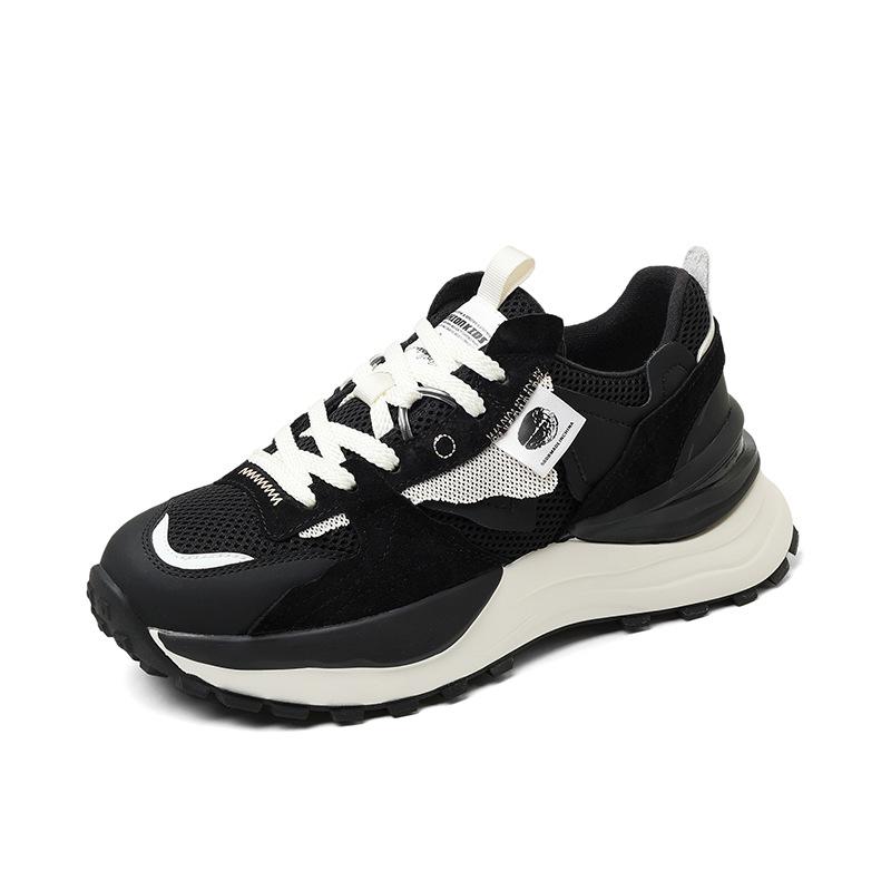 Корейская версия женской обуви «Четыре сезона», новый цветной блок, модные повседневные кроссовки на толстой подошве из сетки