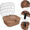 VidaXL Front Bicycle Basket with Lid 50x45x35 Cm Natural Willow