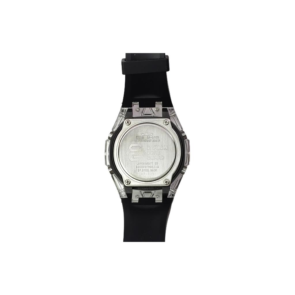 Casio Часы с кварцевым механизмом из коллекции Custom, ремешок из фторэластомера, мужские часы, черный циферблат GA-2100-1A1(Watch3--)