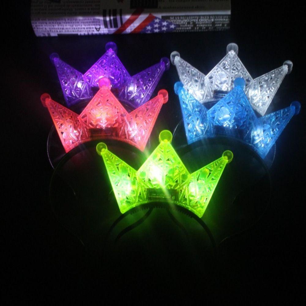 Светящаяся светодиодная корона-обруч для волос, светящаяся повязка для волос, милое праздничное украшение