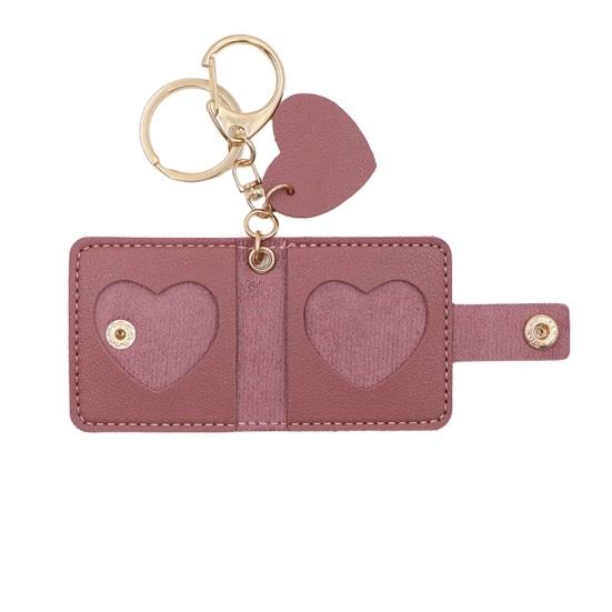 Family Photo Keychain Mini Album Faux Leather Personalized Picture Holder Retro Style Card Holder Key Ring
