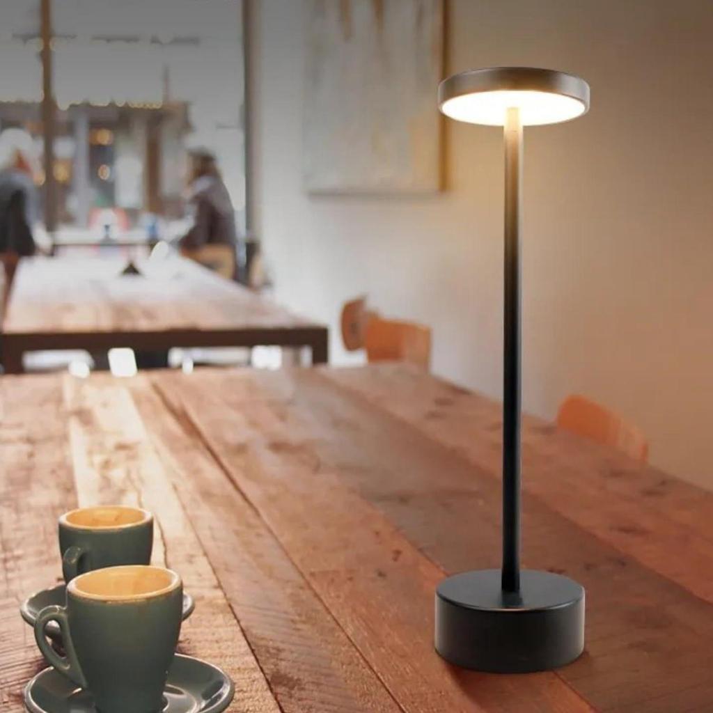 Металлическая светодиодная настольная лампа с сенсорным управлением, 3 режима освещения с регулировкой яркости при длительном нажатии, перезаряжаемая и беспроводная современная лампа