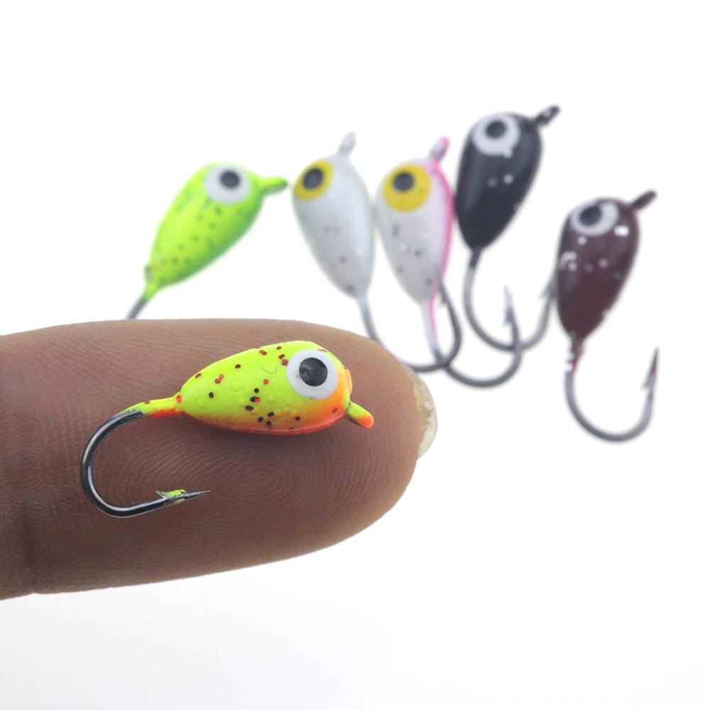 6 шт./компл., зимняя приманка для льда, рыболовная приманка, 1,8 см, 2,3 г, мини-металлический крючок с свинцовой головкой, приманка для отсадки