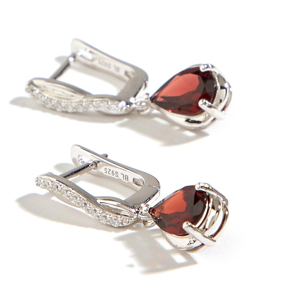 Fashion Drop Design Natural Garnet Earrings Trend Delicate Elegant Jewelry for Women's Anniversary & Birthday Gifts
