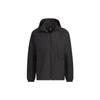 Urban Outdoor Jacket With Solid Color Logo And Hood Men Jackets Black IS0450
