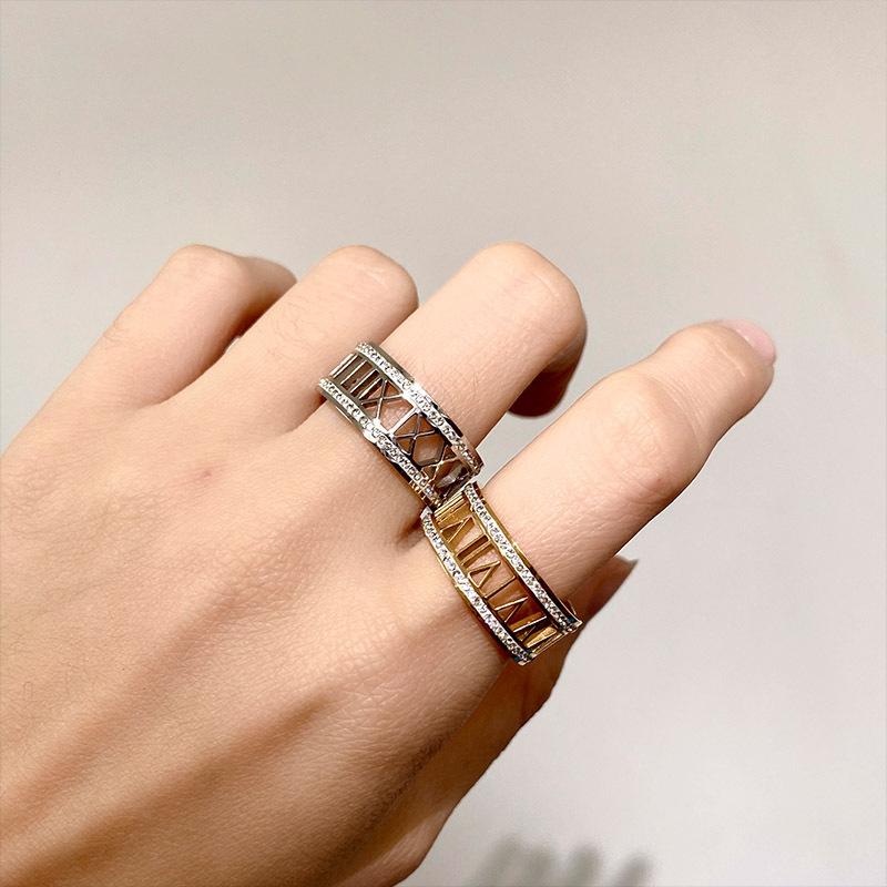 Новое полое кольцо с римскими цифрами, простое мужское и женское креативное украшение