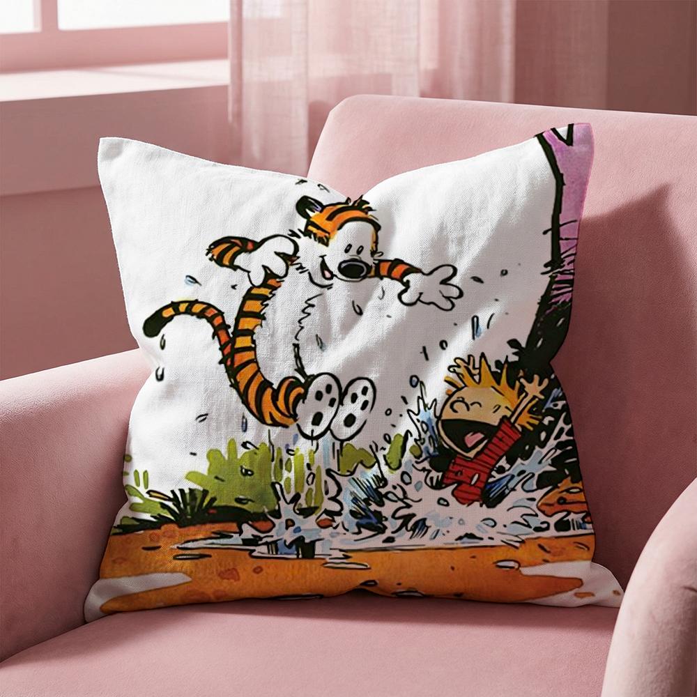 Чехол на подушку C-Calvin and H-Hobbes, универсальный чехол для дома и автомобиля - Двусторонний, мягкий и прочный для повседневного использования